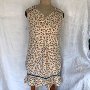 Sundance floral nightgown w velvet trim size medium